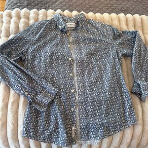 Men’s Goodfellow & Co Floral Blue Shirt Size Large in slim fit